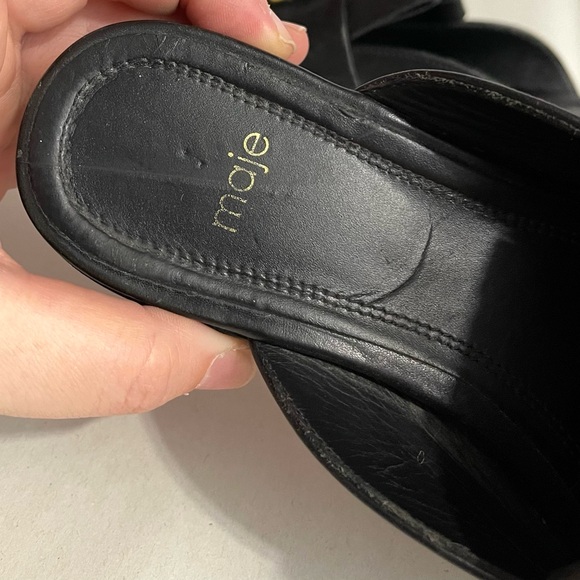 MAJE Women’s Black Leather Mules - Picture 9 of 11